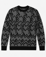 Diamond Knit Crew Neck Sweater — Black