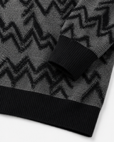 Diamond Knit Crew Neck Sweater — Black