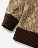 Diamond Check Crew Neck Sweater — Brown