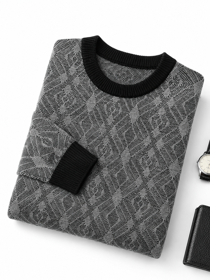 Diamond Check Crew Neck Sweater alternate view