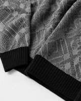 Diamond Check Crew Neck Sweater — Grey