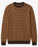 Striped Knit Sweater — Brown