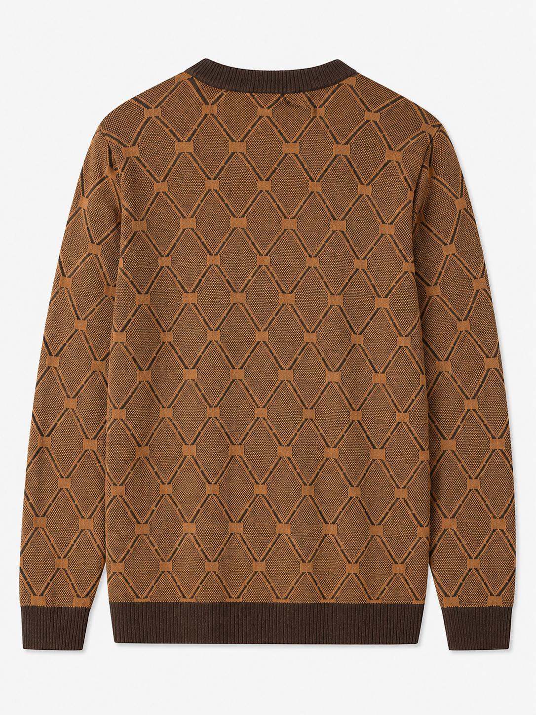 Striped Knit Sweater — Brown