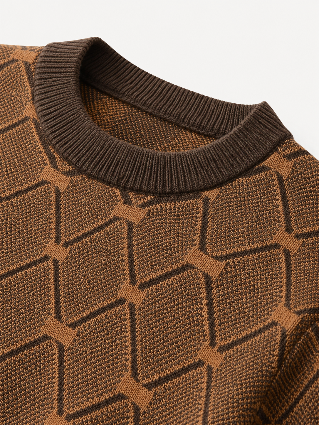 Striped Knit Sweater — Brown