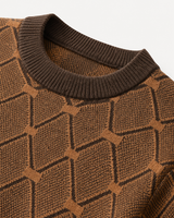 Striped Knit Sweater — Brown
