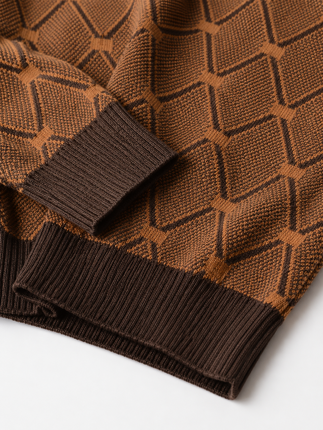 Striped Knit Sweater — Brown