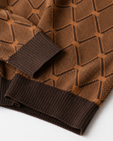 Striped Knit Sweater — Brown