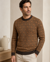 Striped Knit Sweater — Brown
