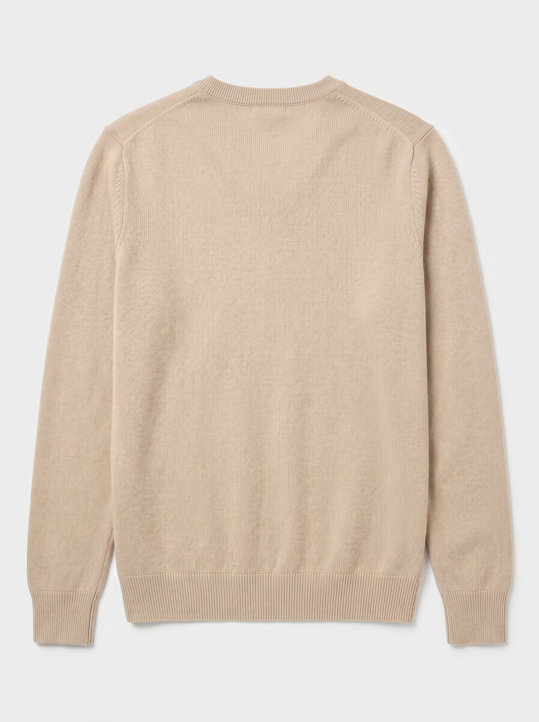 Men's V-Neck Cashmere Sweater — Beige