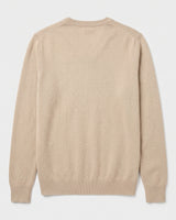 Men's V-Neck Cashmere Sweater — Beige