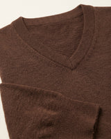 Men's V-Neck Cashmere Sweater — Brown