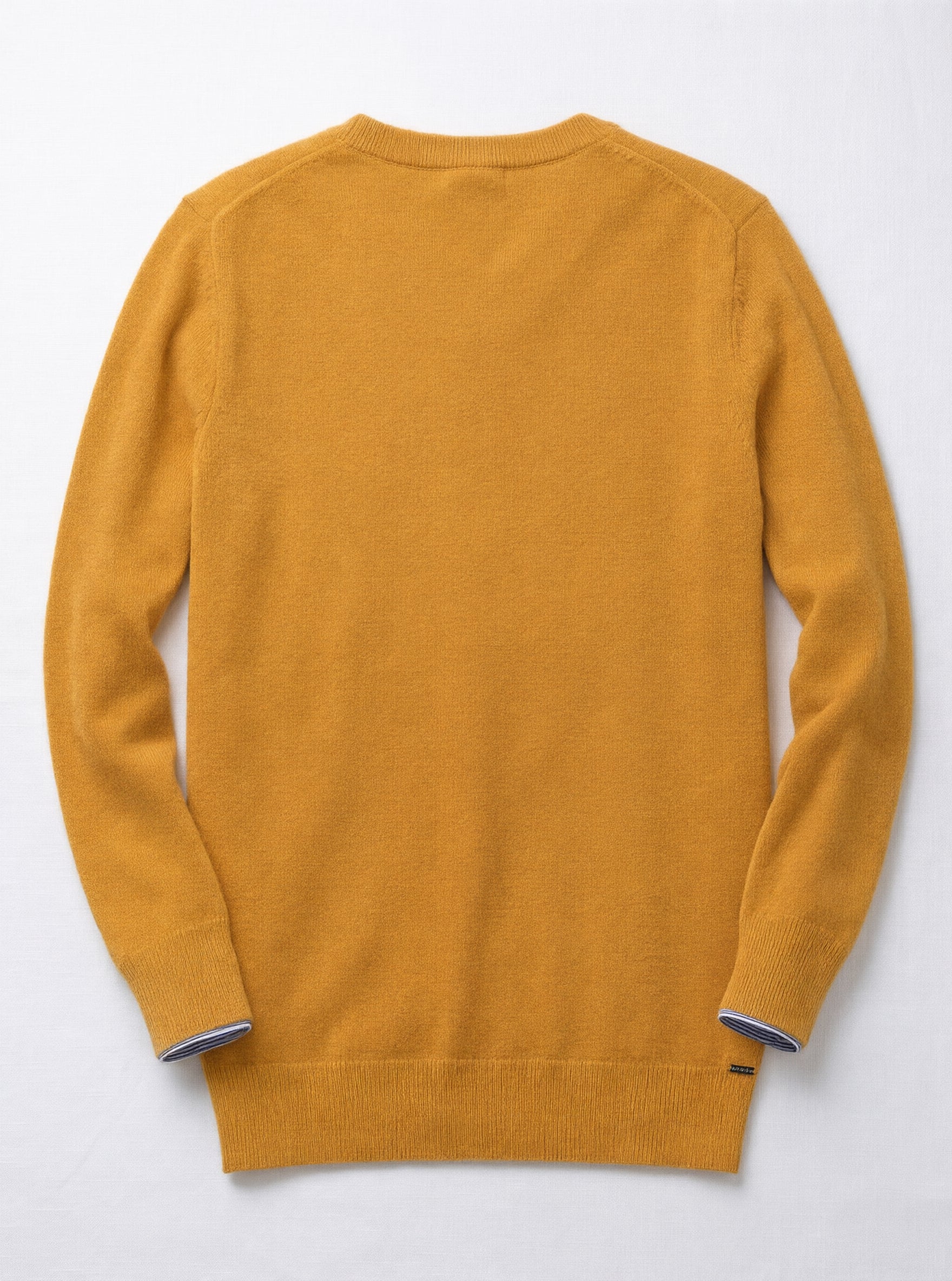 Men's V-Neck Cashmere Sweater — Yellow