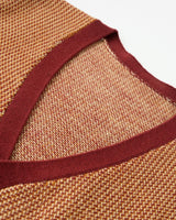 Contrast Trim V-Neck Cardigan — Brown
