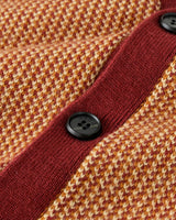 Contrast Trim V-Neck Cardigan — Brown