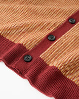 Contrast Trim V-Neck Cardigan — Brown