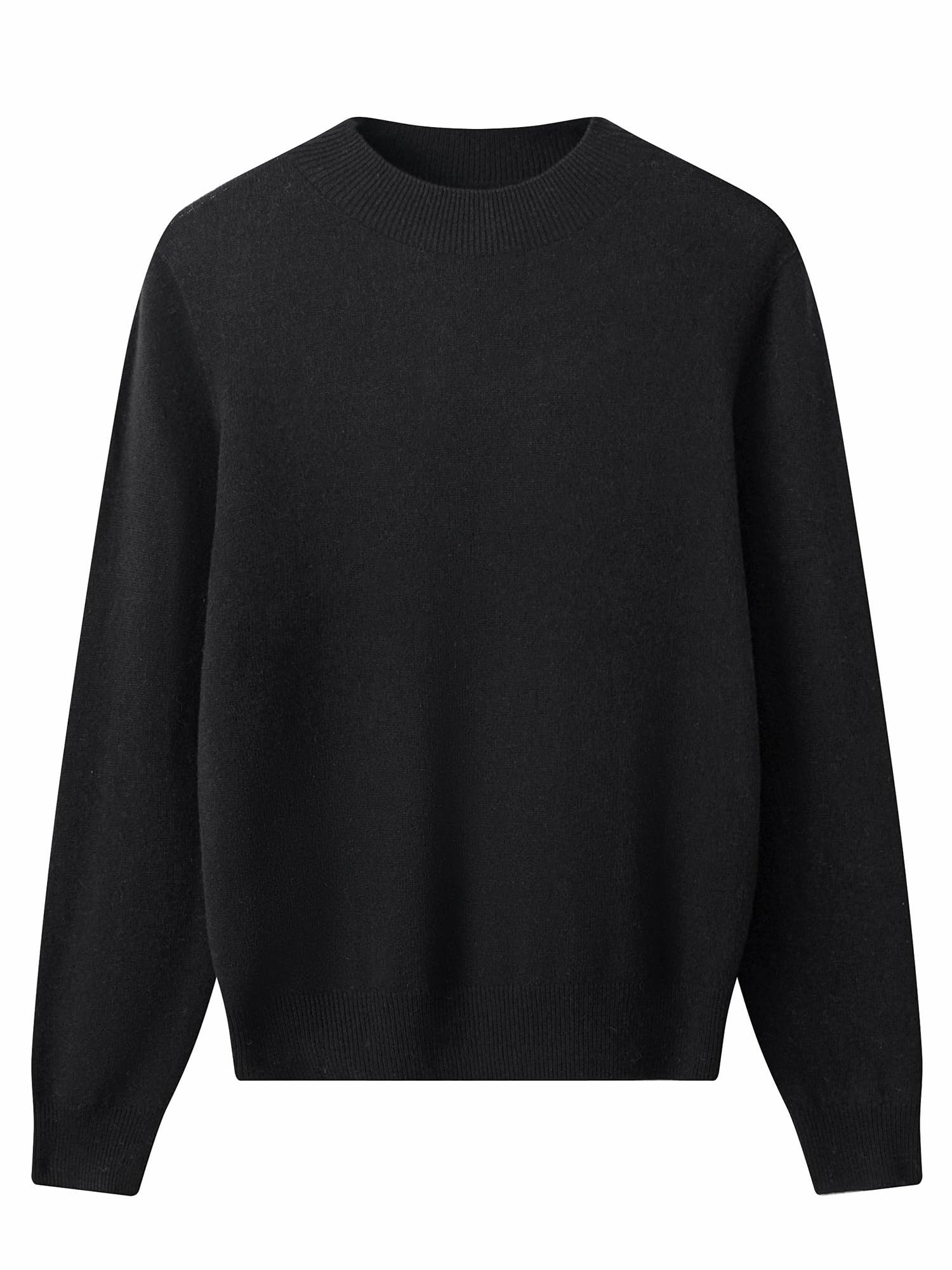 Women's Ribbed Mock Neck Sweater — Black