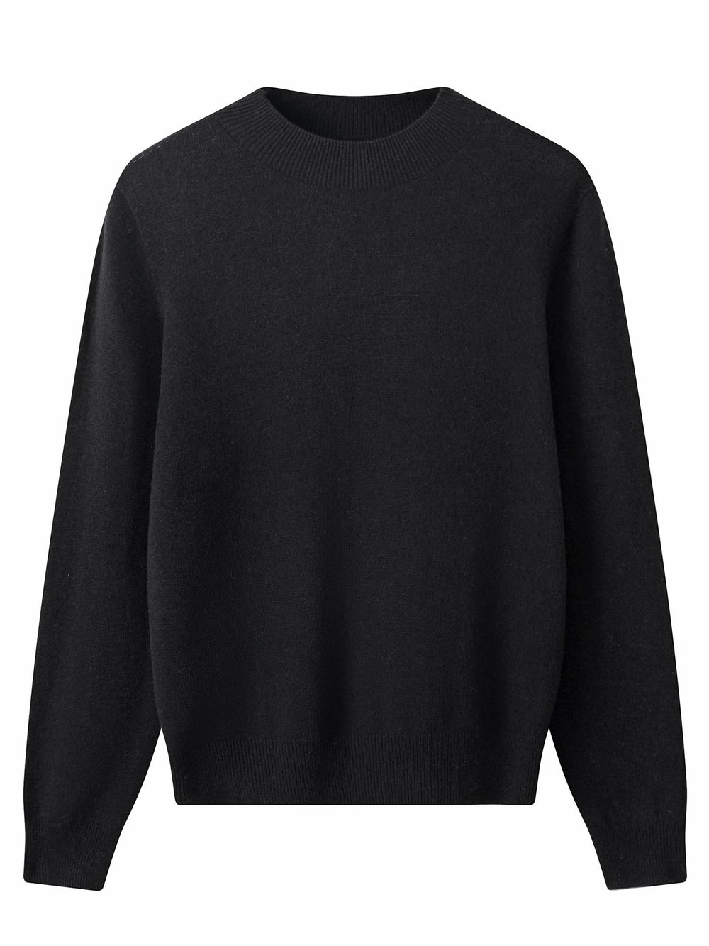 Women's Ribbed Mock Neck Sweater — Black