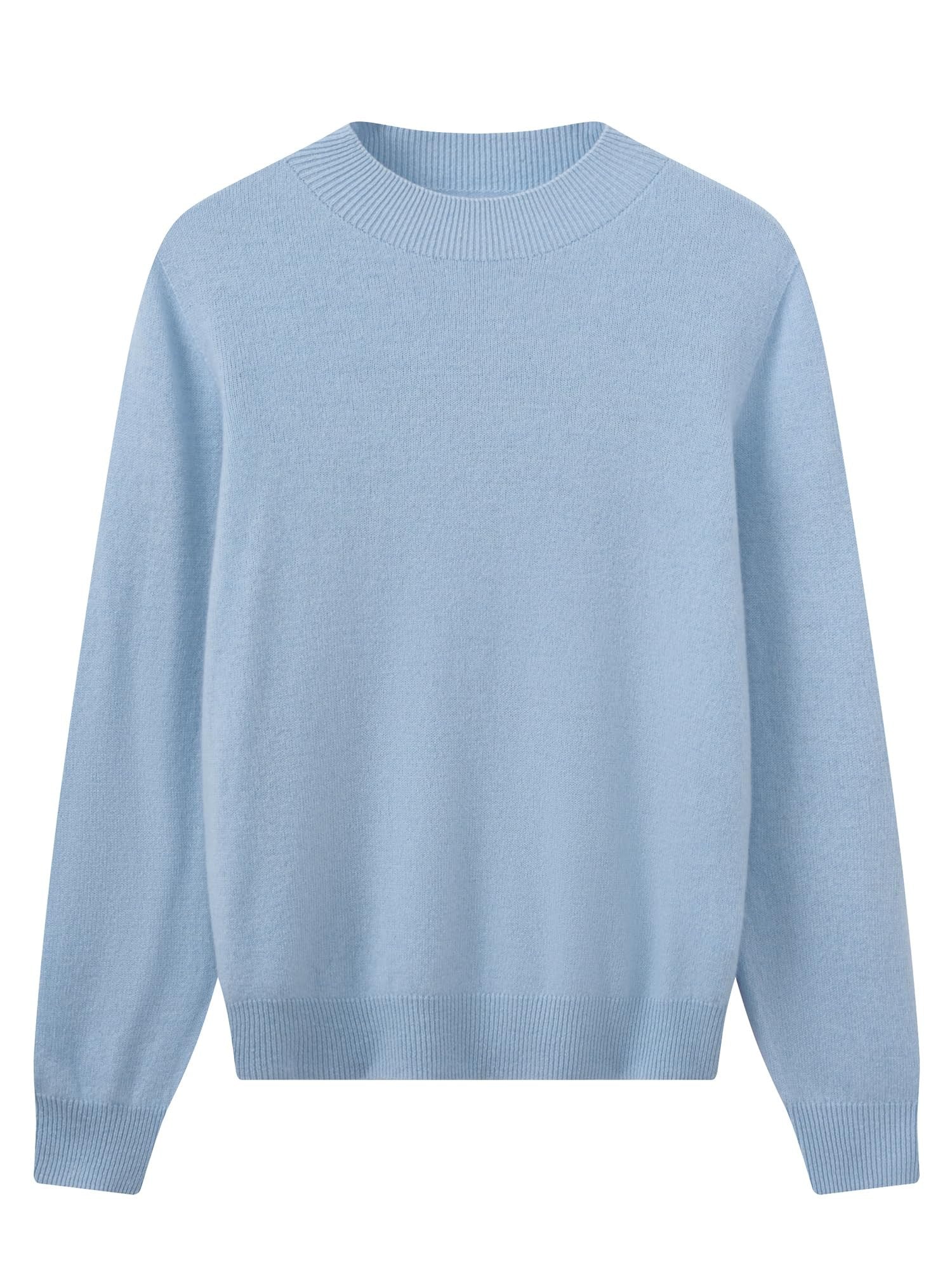 Women's Ribbed Mock Neck Sweater — Blue