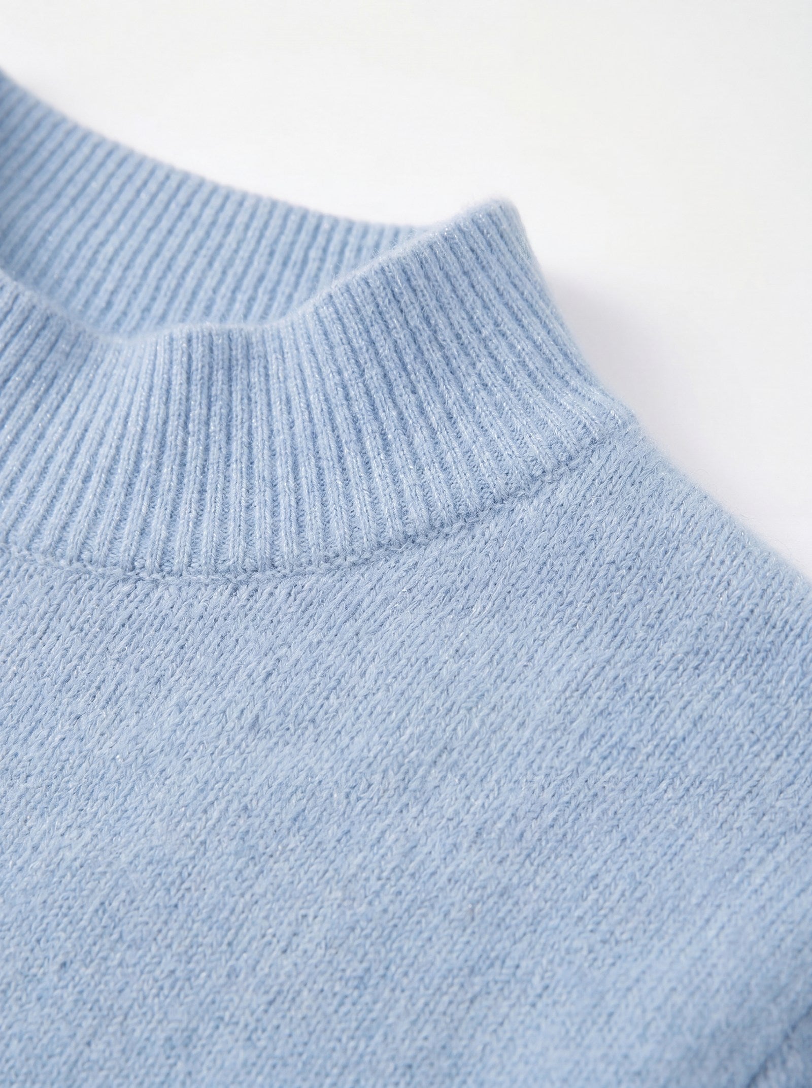 Women's Ribbed Mock Neck Sweater — Blue
