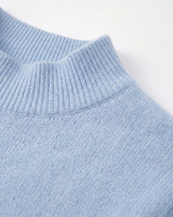 Women's Ribbed Mock Neck Sweater — Blue