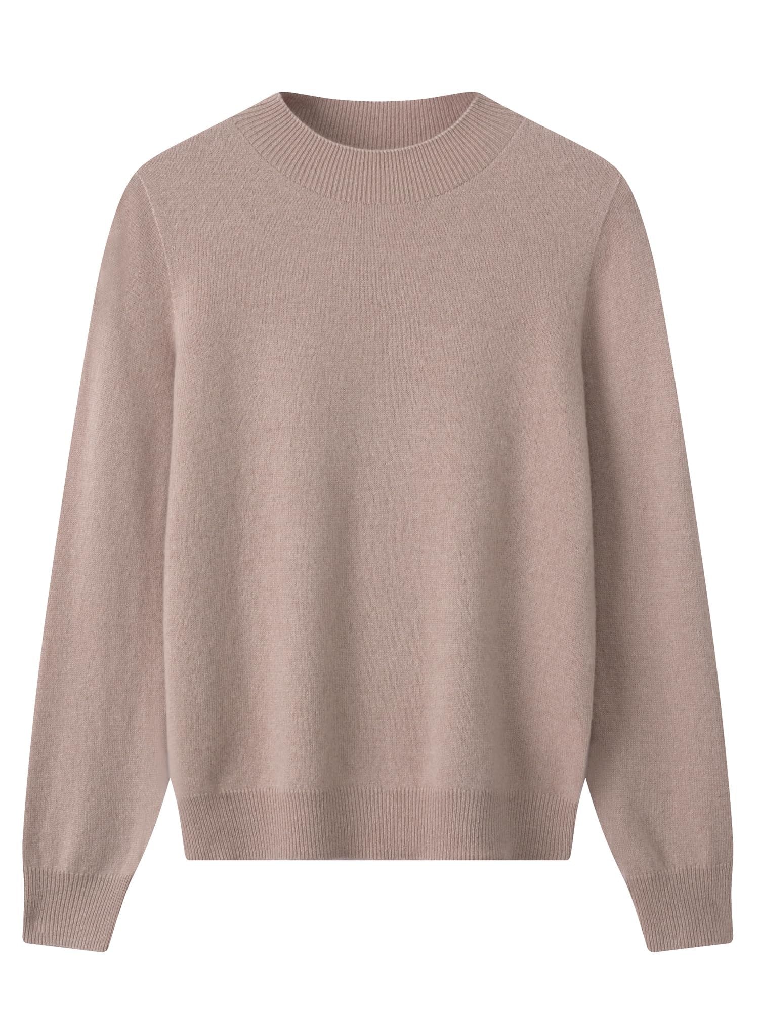 Women's Ribbed Mock Neck Sweater — Brown