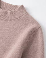 Women's Ribbed Mock Neck Sweater — Brown
