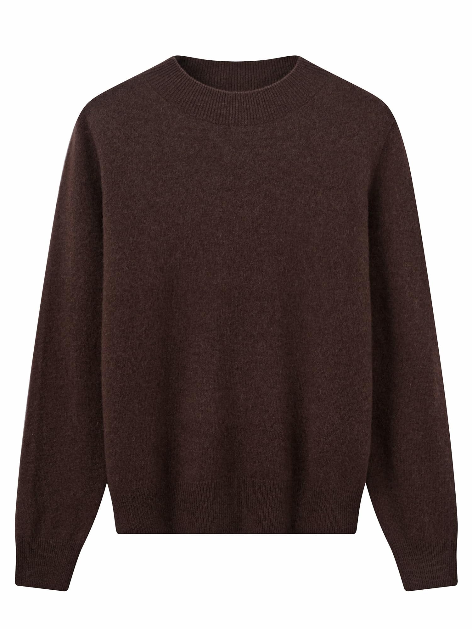 Women's Ribbed Mock Neck Sweater — Coffee