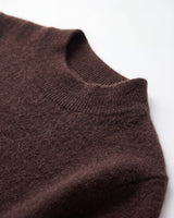 Women's Ribbed Mock Neck Sweater — Coffee