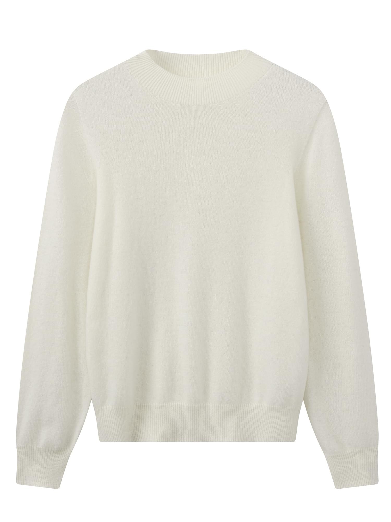 Women's Ribbed Mock Neck Sweater — White