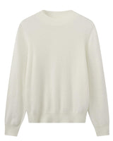 Women's Ribbed Mock Neck Sweater — White