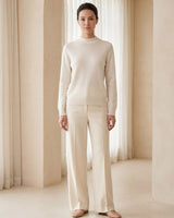 Women's Ribbed Mock Neck Sweater — White