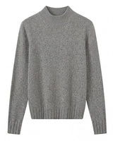 Women's High Neck Long Sleeve Sweater — Grey