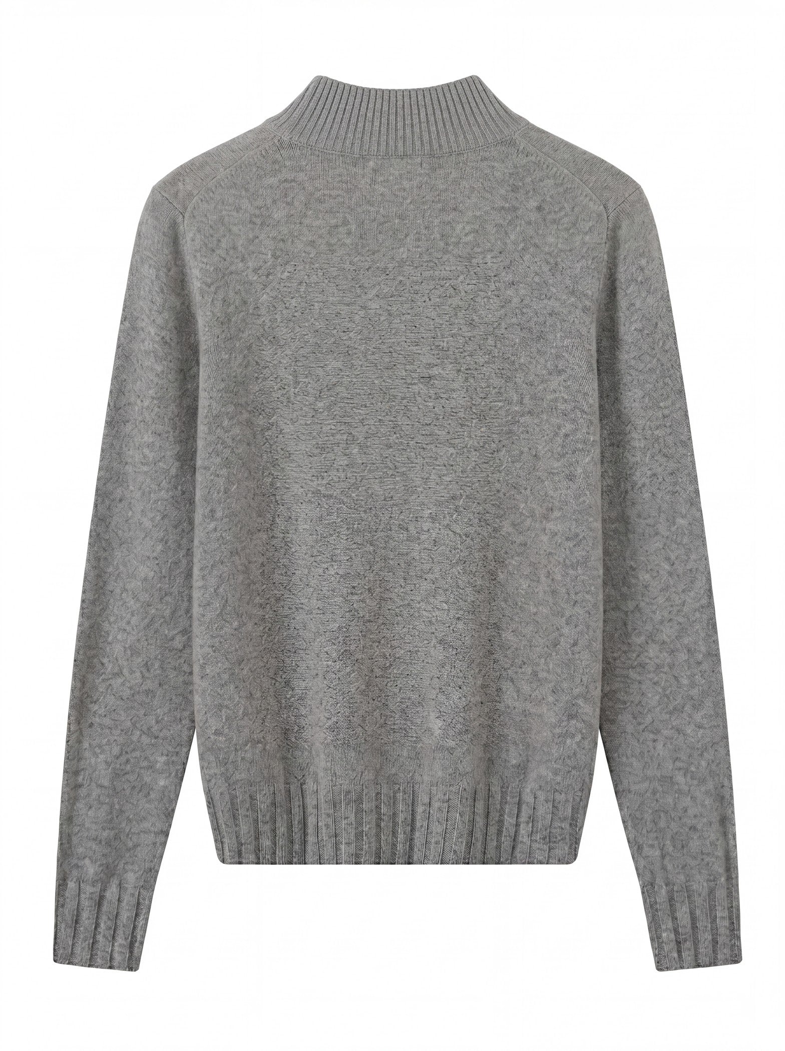 Women's High Neck Long Sleeve Wool Sweater — Grey