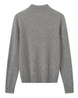 Women's High Neck Long Sleeve Sweater — Grey