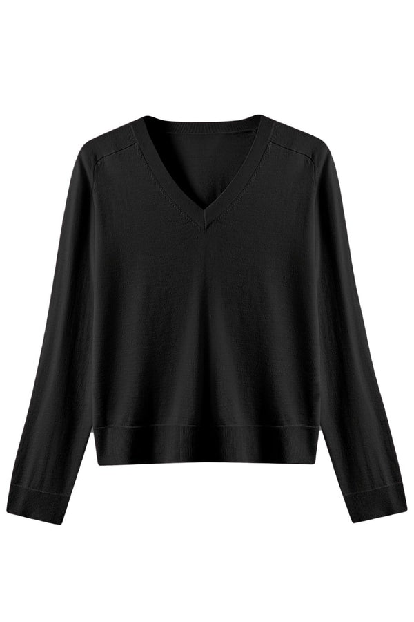 Women's V-Neck Wool Sweater