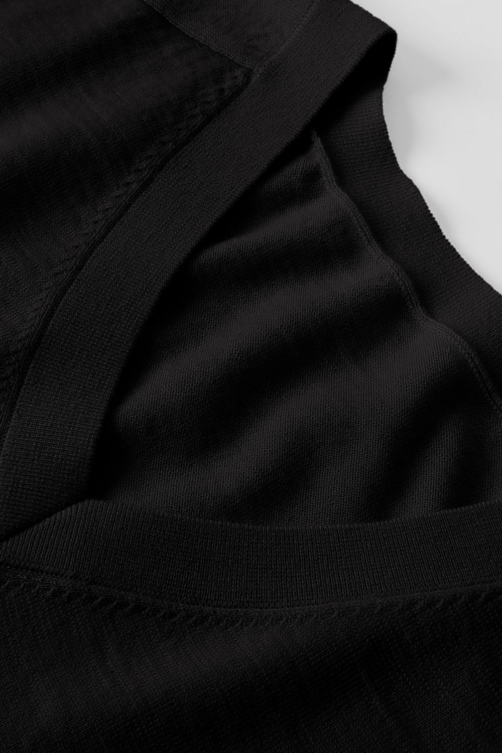 Women's V-Neck Wool Sweater — Black