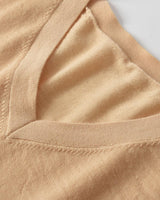Women's V-Neck Wool Sweater — Camel