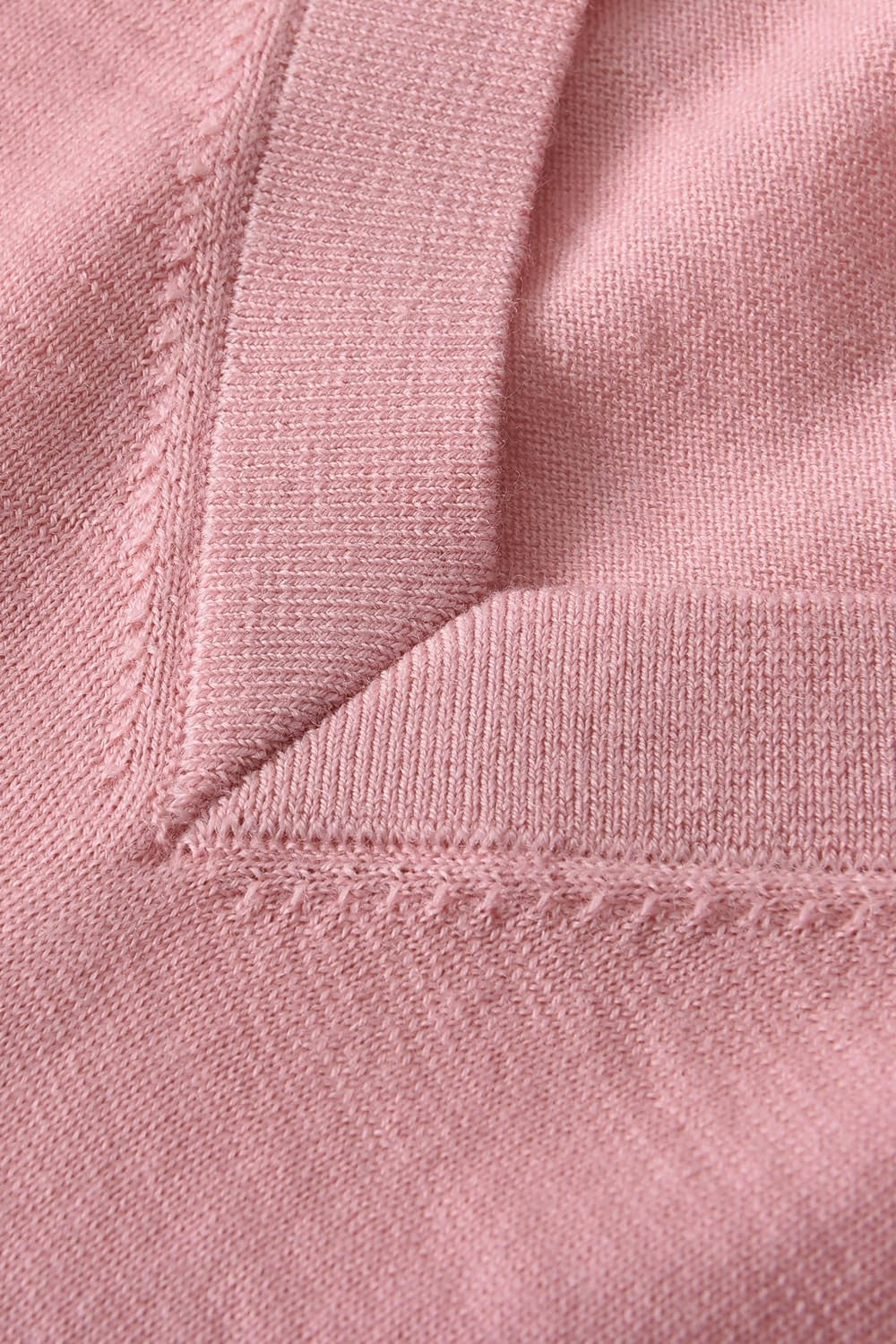 Women's V-Neck Wool Sweater — Pink