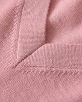 Women's V-Neck Wool Sweater — Pink