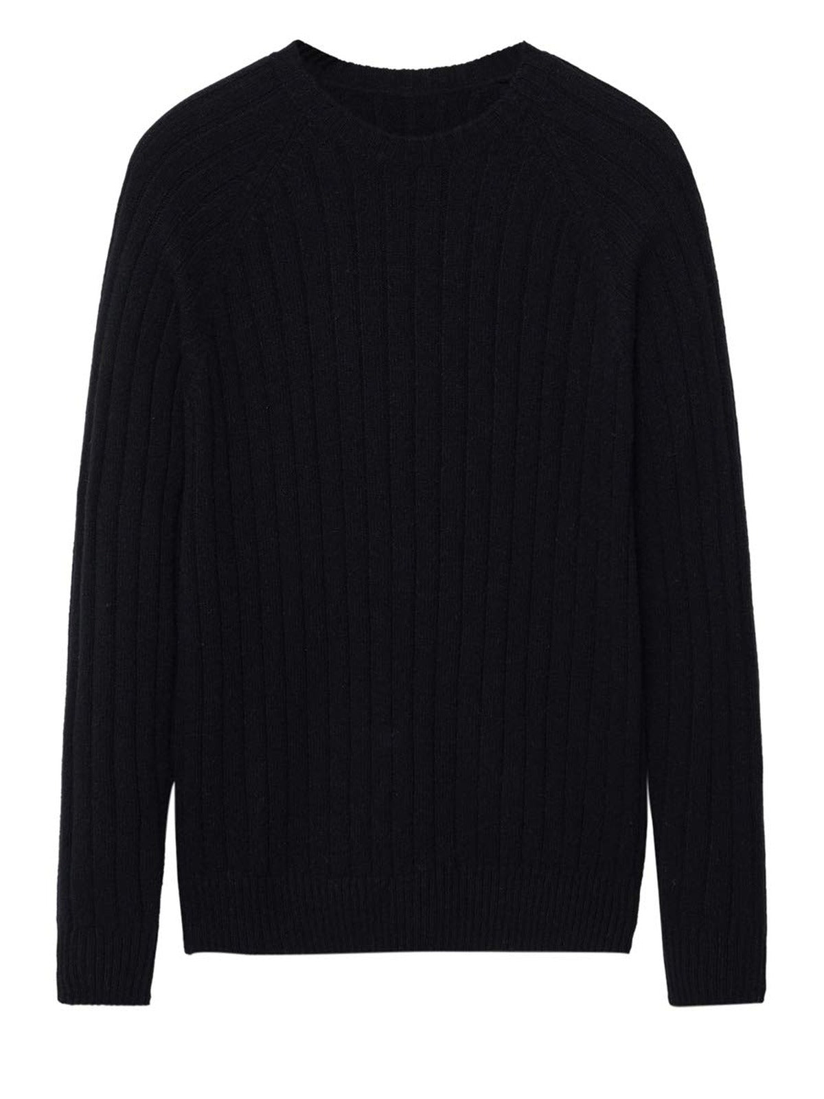 Men's Wool Crew Neck Pullover — Black