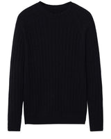 Men's Wool Crew Neck Pullover — Black