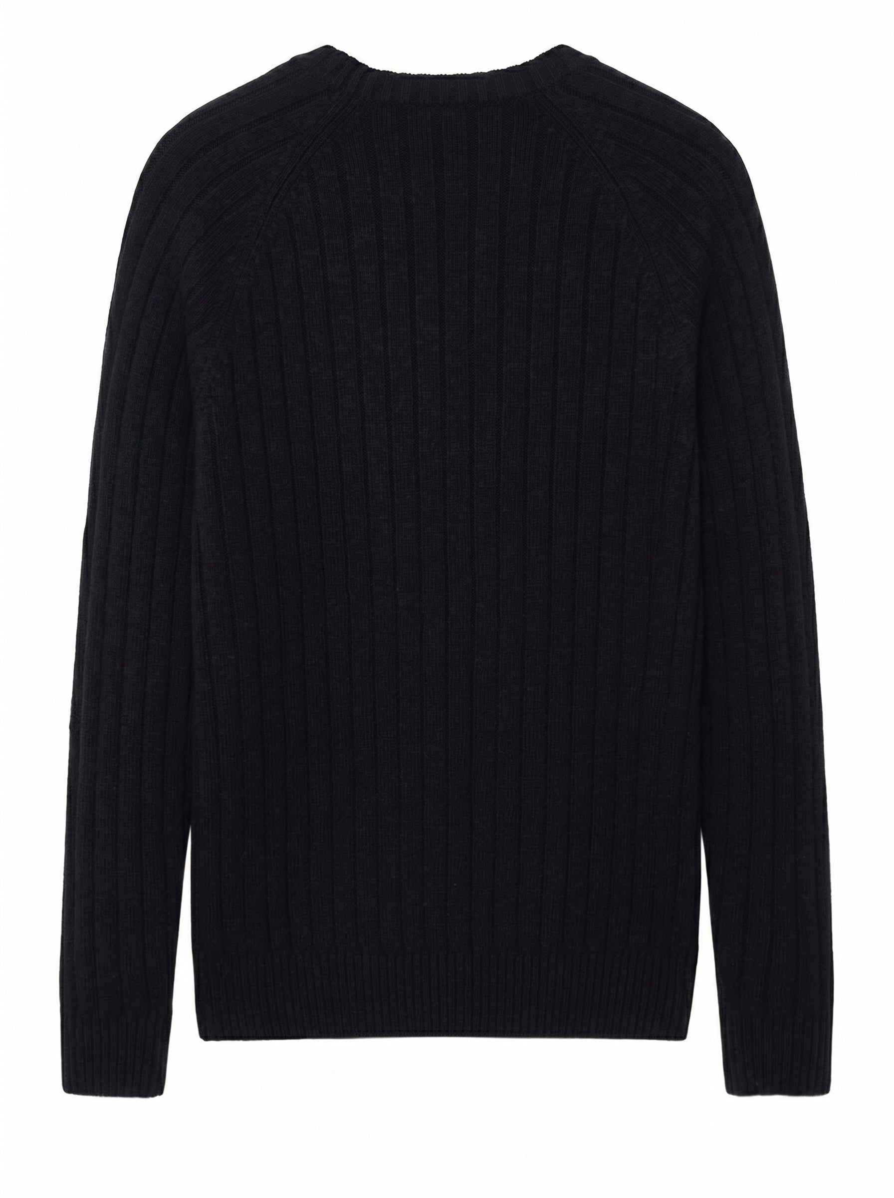 Men's Wool Crew Neck Pullover — Black