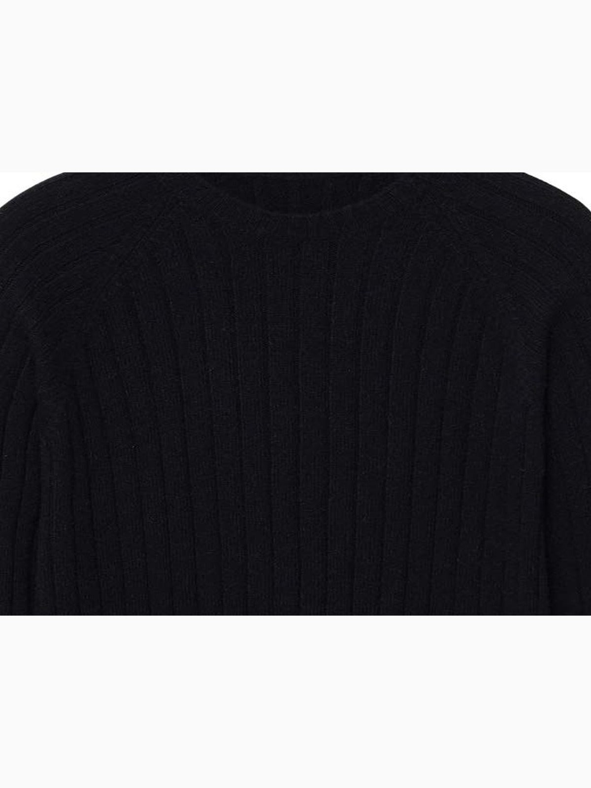 Men's Wool Crew Neck Pullover — Black