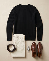 Men's Wool Crew Neck Pullover — Black