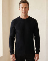 Men's Wool Crew Neck Pullover — Black