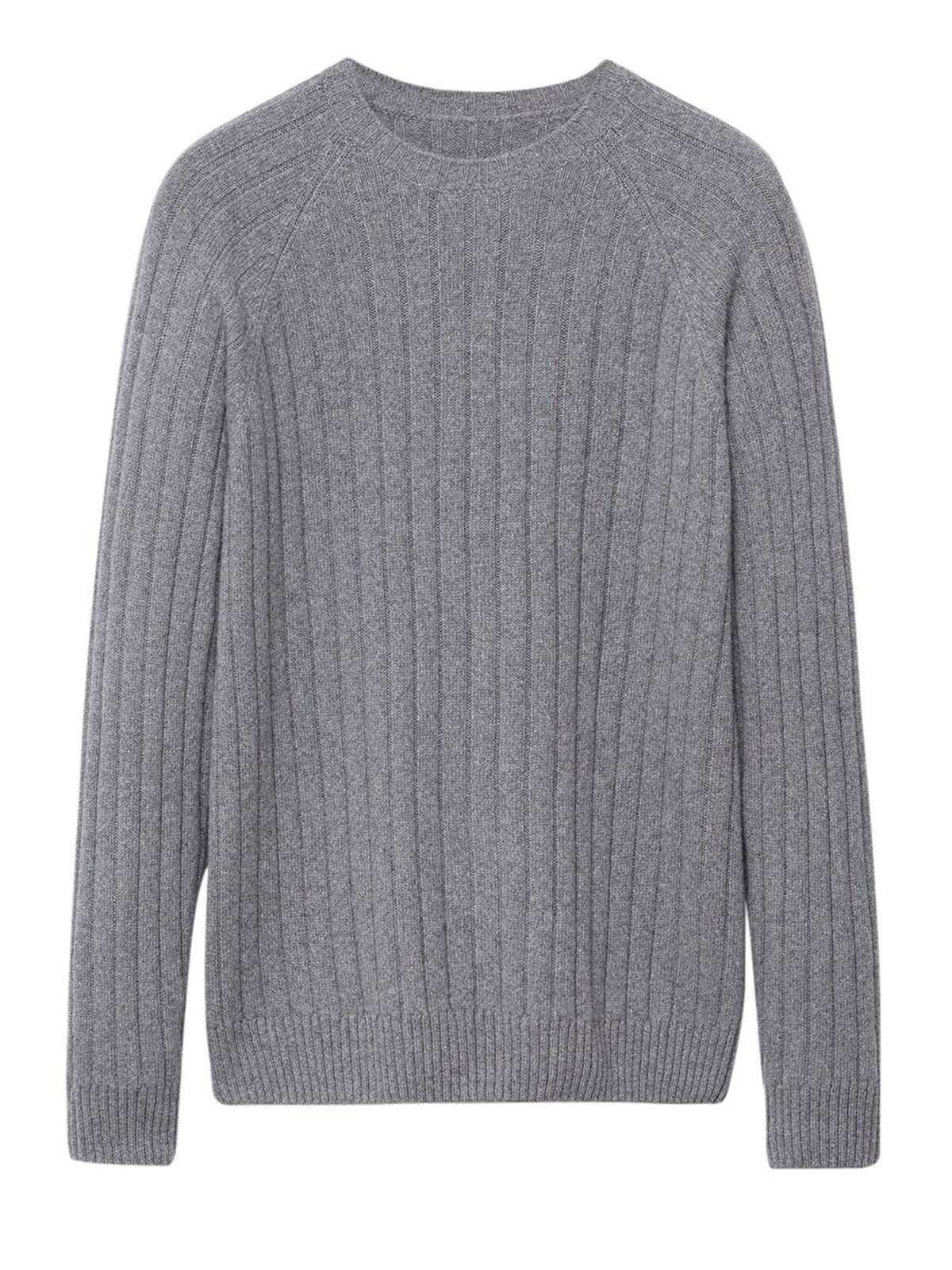 Men's Wool Crew Neck Pullover — Grey