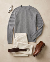 Men's Wool Crew Neck Pullover — Grey