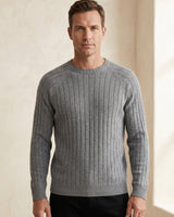 Men's Wool Crew Neck Pullover — Grey