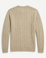 Men's Wool Thermal Stitch Crew Neck Pullover — Beige