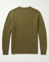 Men's Wool Thermal Stitch Crew Neck Pullover — Olive